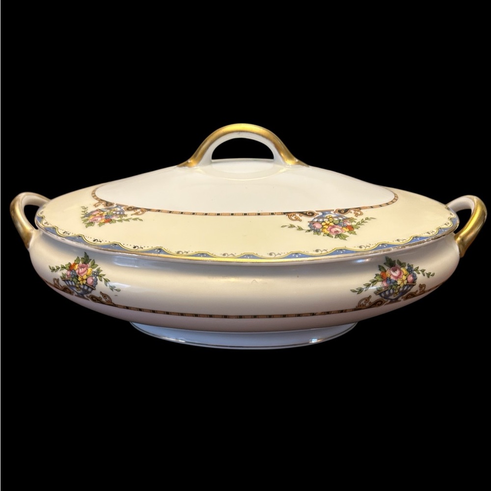 Antique Replacement China 1920s Noritake Round Covered Vegetable Bowl in Mariana - Picture 4 of 12
